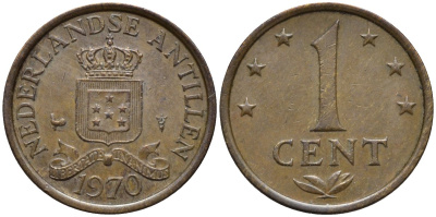 Нидерландские Антилы 1 цент 1970 Юлиана (1948-1980) KM 8 бронза 192-721
