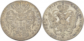 Гамбург 16 шиллингов 1731 KM 171 серебро 00-000-00