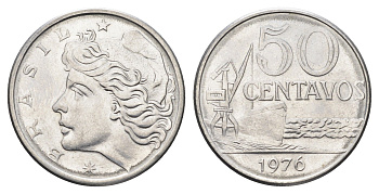 Бразилия 50 сентаво 1976 KM 580b нержавеющая сталь UNC 4663-534