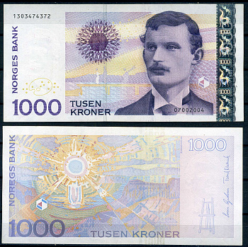 Норвегия 1000 крон 2004  Pick 52 b  бумага  UNC (пресс) 451-1238-2
