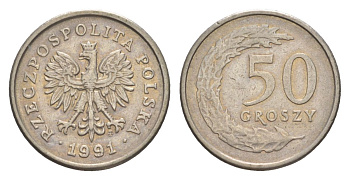 Польша 50 грошей 1991 Y 281 медно-никель 4625-114