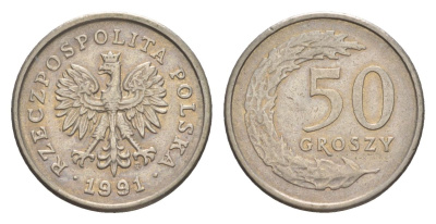 Польша 50 грошей 1991 Y 281 медно-никель 4625-114