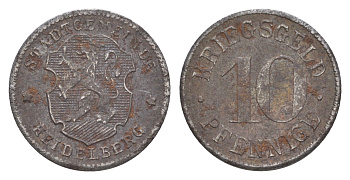 Гейдельберг 10 пфеннигов ND (1919-1920) Funck 203.3, Men05 11175.1 железо 3955-1036