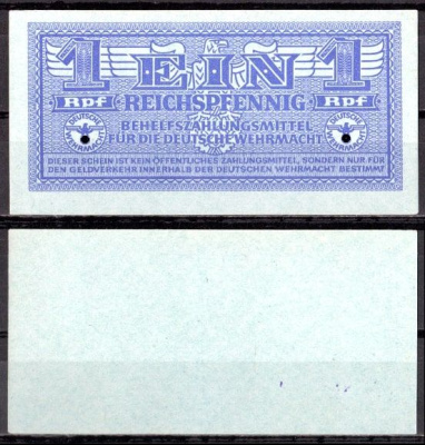 Германия 1 рейхспфенниг ND (1942) Pick M32 бумага UNC (пресс) 7222-56-1-1