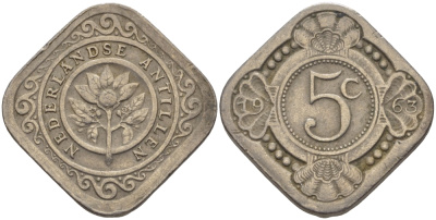 Нидерландские Антилы 5 центов 1963 Юлиана (1948-1980) KM 6 медно-никель 66-958