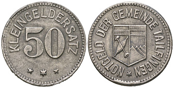 Тайльфинген (Вюртемберг) 50 пфеннингов 1918 Funck 530.4, Men05 24756.5, Men18 30971.5 железо 4169-1162