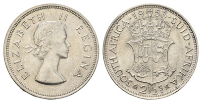 ЮАР 2 1/2 шиллинга 1953 KM 51 серебро aUNC 650-734