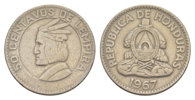 Гондурас 50 сентаво 1967 KM 80 медно-никель 4642-814