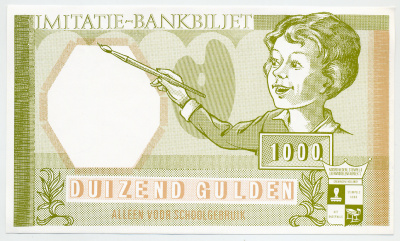 НИДЕРЛАНДЫ 1000 ГУЛЬДЕНОВ ND ШКОЛЬНЫЕ ДЕНЬГИ, односторонний бумага UNC (ПРЕСС) 6301-40-1-1