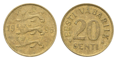 Эстония 20 сентов 1996 KM 23 латунь 4615-1058