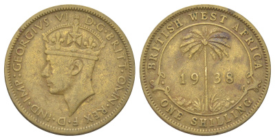 Британская Западная Африка 1 шиллинг 1938 Георг VI (1936-1952) KM 23 никель латунь 4619-147