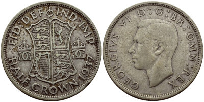 Великобритания 1/2 кроны 1942 Георг VI (1936-1952) KM 856, Spink 4080 серебро 87-1336