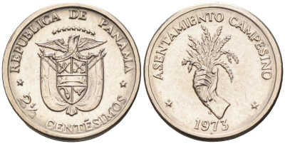 Панама 2 1/2 сентесимо 1973 ФАО, сельское хозяйство KM 32 медь плакированная медно-никелем 4580-169