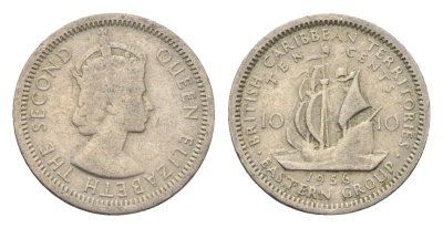 Восточные Карибы (Организация Восточно-карибских государств) 10 центов 1956 KM 5 медно-никель 4664-631