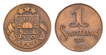 Латвия 1 сантим 1926 KM 1 бронза 4658-1133