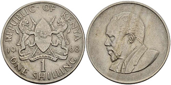 Кения 1 шиллинг 1968 Джомо Кениата KM 5 медно-никель 4512-212