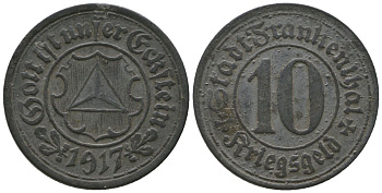 Франкенталь (Пфальц, Бавария) 10 пфеннигов 1917 Funck 135.5, Men05 7460.4, Men18 9381.4 цинк 4604-854
