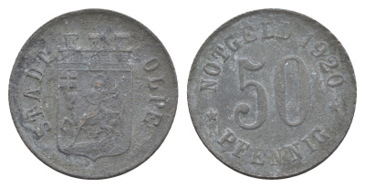 Ольпе 50 пфеннигов 1920 Funck 409.2, Men05 19907.4, Men22.2 24979.4 цинк 1521-213