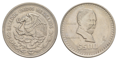 Мексика 500 песо 1988 Мо, Франсиско Игнасио Мадеро KM 529 медно-никель 4634-331