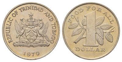 Тринидад и Тобаго 1 доллар 1979 Продовольственная программа - ФАО KM 38 медно-никель UNC 4672-336