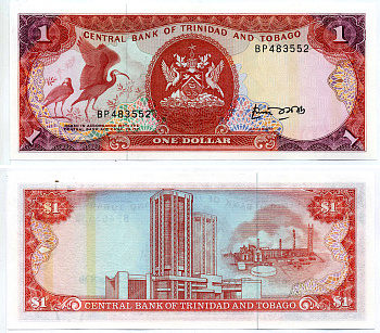 Тринидад и Тобаго 1 доллар 1985 подпись 4 Pick 36а бумага UNC (пресс) 2197-13-2-1