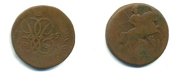 РОССИЯ 1 КОПЕЙКА 1759 медь 61-333