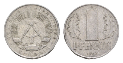 ГДР 1 пфенниг 1963 A KM 8.1 алюминий 4630-568