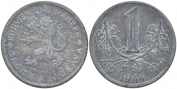 Богемия и Моравия 1 крона 1944 германский протекторат KM 4 цинк 77-945
