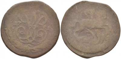 РОССИЯ 1 КОПЕЙКА 1761 КРАСНЫЙ МОНЕТНЫЙ ДВОР Биткин 398 медь 261-327