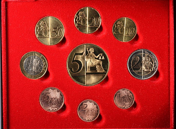 Остров Святой Елены евронабор из 9 монет (с 5 евро), Наполеон ND пробники, PROBA, в оригинальной коробке, с сертификатом    PROOF  4-3-4-07