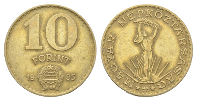 Венгрия 10 форинтов 1985 BP, Статуя свободы KM 636 алюминиевая бронза 4666-252