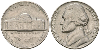 США 5 центов 1970 S (Сан-Франциско), Джефферсон KM A192 медно-никель 4592-346