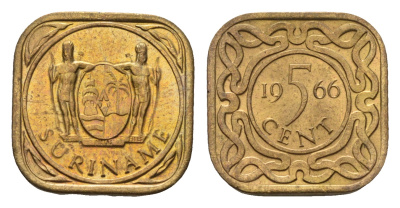 Суринам 5 центов 1966 KM 12.1 никель-латунь UNC 3458-1223