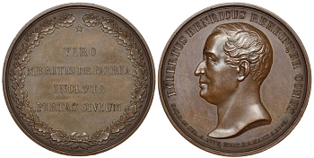 Россия медаль 1841 на смерть графа Роберта Генриховича Ребиндера, 50,4 мм, 68,7 гр Дьяков 564.1 R1 бронза 10-003-31