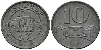 Нидерланды, Харлинген жетон на газ в 10 центов ND (1942) 4588-627