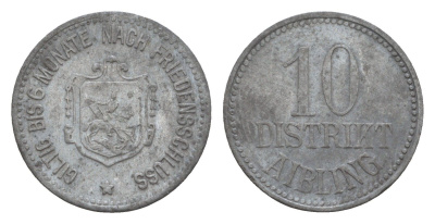 Айблинг 10 пфеннигов ND Funck 7.2, Men05 191.2, Men18 289.2 цинк 4659-244