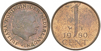 Нидерланды 1 цент 1980 Юлиана (1949-1980) KM 180 бронза 3457-1048