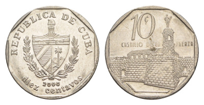 Куба 10 сентаво 2000 форт в Гаване Ла-Фуэрса KM 576.2, JMA MC20, Schoen 714 сталь плакированная никелем 4644-737