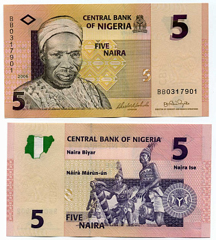 Нигерия 5, 10, 20, 50 найра 2006 Pick 32 а, 33 a, 34 a, 35 a бумага, пластик UNC (пресс) 448-109-1