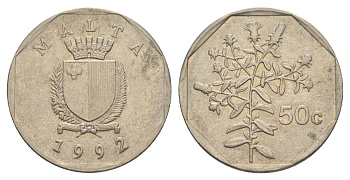 Мальта 50 центов 1992 KM 98 медно-никель 4633-632