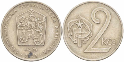 Чехословакия 2 кроны 1972 KM 75 медно-никель 108-1055