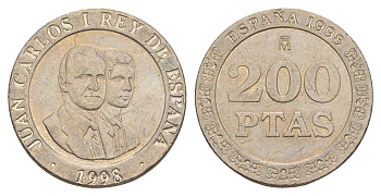 Испания 200 песет 1998 M, Хуан Карлос I (1975-2014) KM 992 медно-никель 4153-1133