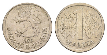 Финляндия 1 марка 1980 KM 49a медно-никель 4153-1256