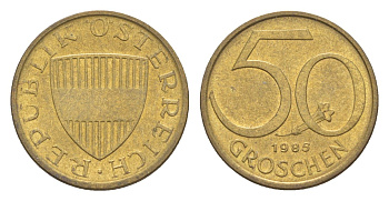 Австрия 50 грошей 1985 KM 2885 алюминиевая бронза UNC 4124-337