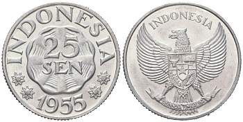 Индонезия 25 сенов 1955 KM 11 алюминий aUNC 4121-1255
