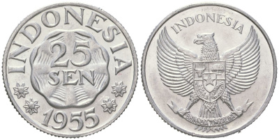 Индонезия 25 сенов 1955 KM 11 алюминий aUNC 4121-1255