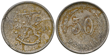 Финляндия 50 пенни 1944 S KM 26b железо 4174-1064