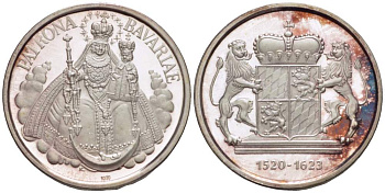 БАВАРИЯ МЕДАЛЬ ND ИСТОРИЯ БАВАРСКОГО ГЕРБА (1520-1623), ДИАМЕТР 24 ММ., ЭМИТЕНТ HYPO-BANK, ТИРАЖ ОГРАНИЧЕН серебро PROOF 1082-10-42