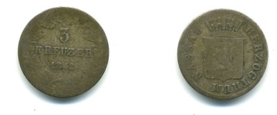 Нассау 3 крейцера 1842 53-214