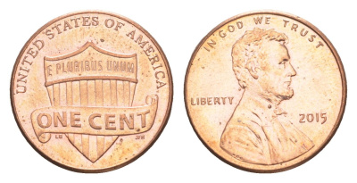 США 1 цент 2015 KM 468 цинк плакированный медью UNC 4613-342